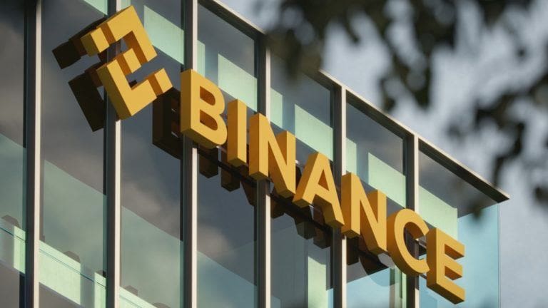 Logo of Binance in Facade