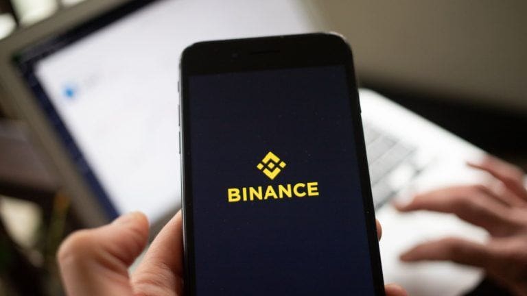 Binance logo on a mobile screen.