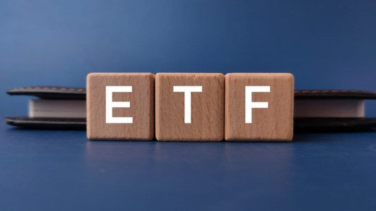 ETF on wooden blocks