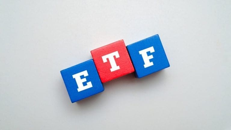 Colorful block with text ETF