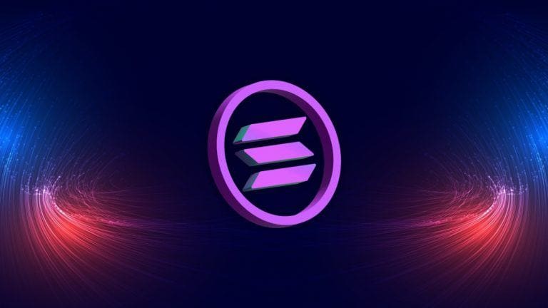 Solana logo against a futuristic backdrop