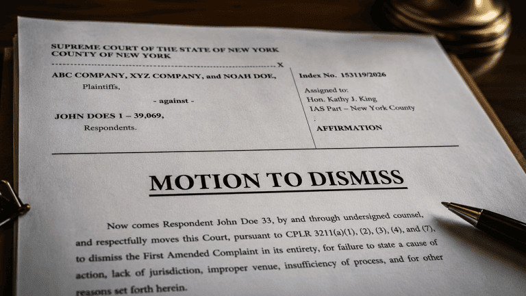 Motion to Dismiss file.