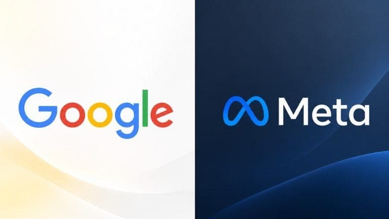 Image of Google and Meta's logo