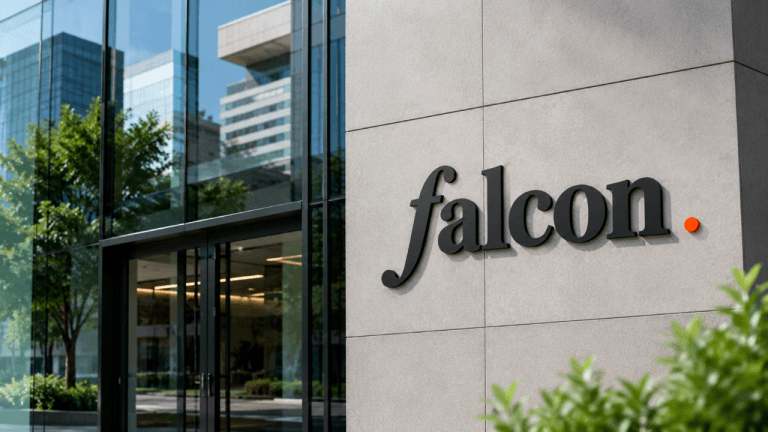 Falcon logo on high rise building