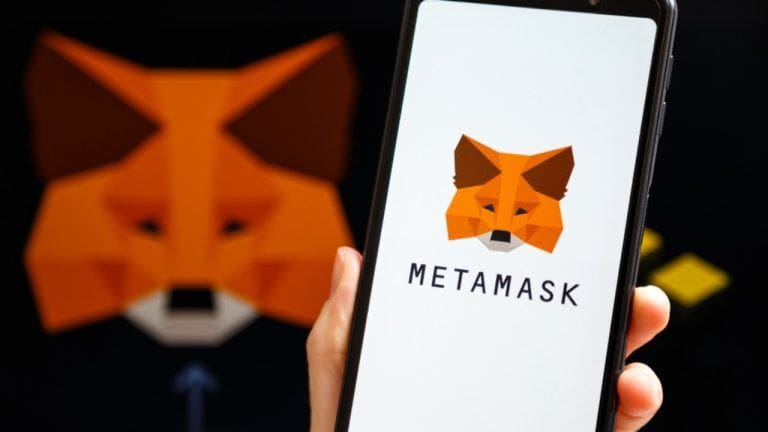 Metamask logo on phone