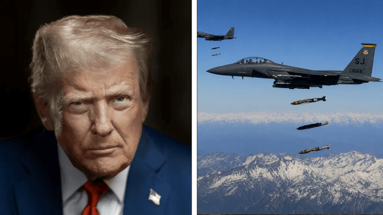 Donald Trump and US war bomber planes.